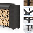 thumbnail image 3 of 4 Feet Outdoor Log Rack Heavy Duty Waterproof Weatherproof Firewood Cover Holder, 3 of 7