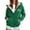 Green, variant on Fleece Zip Up Hoodies for Women Brooklyn New York Oversized Casual Hooded Jacket Retro Kangaroo Pockets Sweatshirts