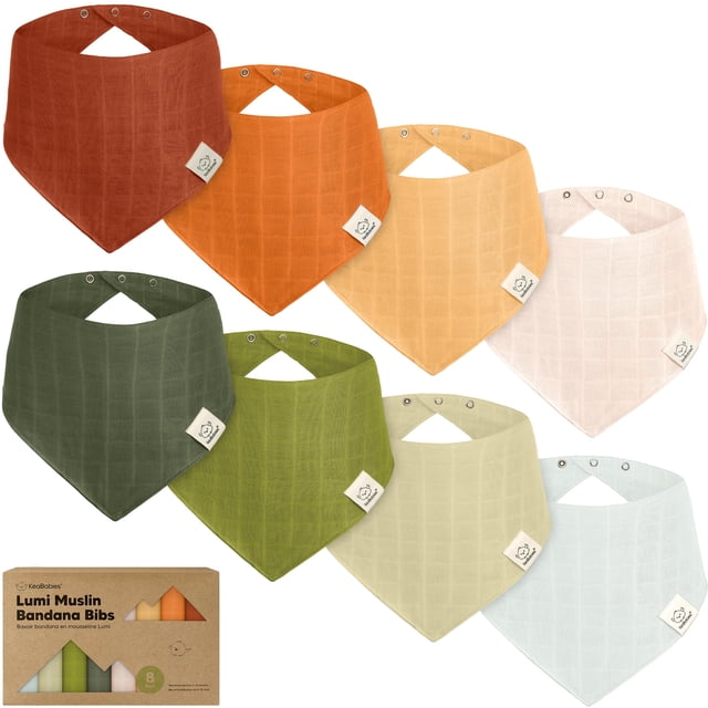 Pack de 8 Baberos Muselina para Bebé KeaBabies Sahara 0-36 Meses