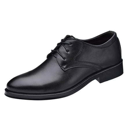 

Mackneog Men s Leather Shoes Lace-Up Casual Leather Shoes Black 8