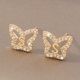 thumbnail image 1 of Pendientes sencillos con inicial A y un dulce encanto, pendientes de mariposa con circonitas con incrustaciones de cobre y pendientes explosivos, 1 of 6