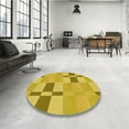 thumbnail image 4 of Ahgly Company Machine Washable Indoor Square Transitional Yellow Area Rugs, 8' Square, 4 of 7
