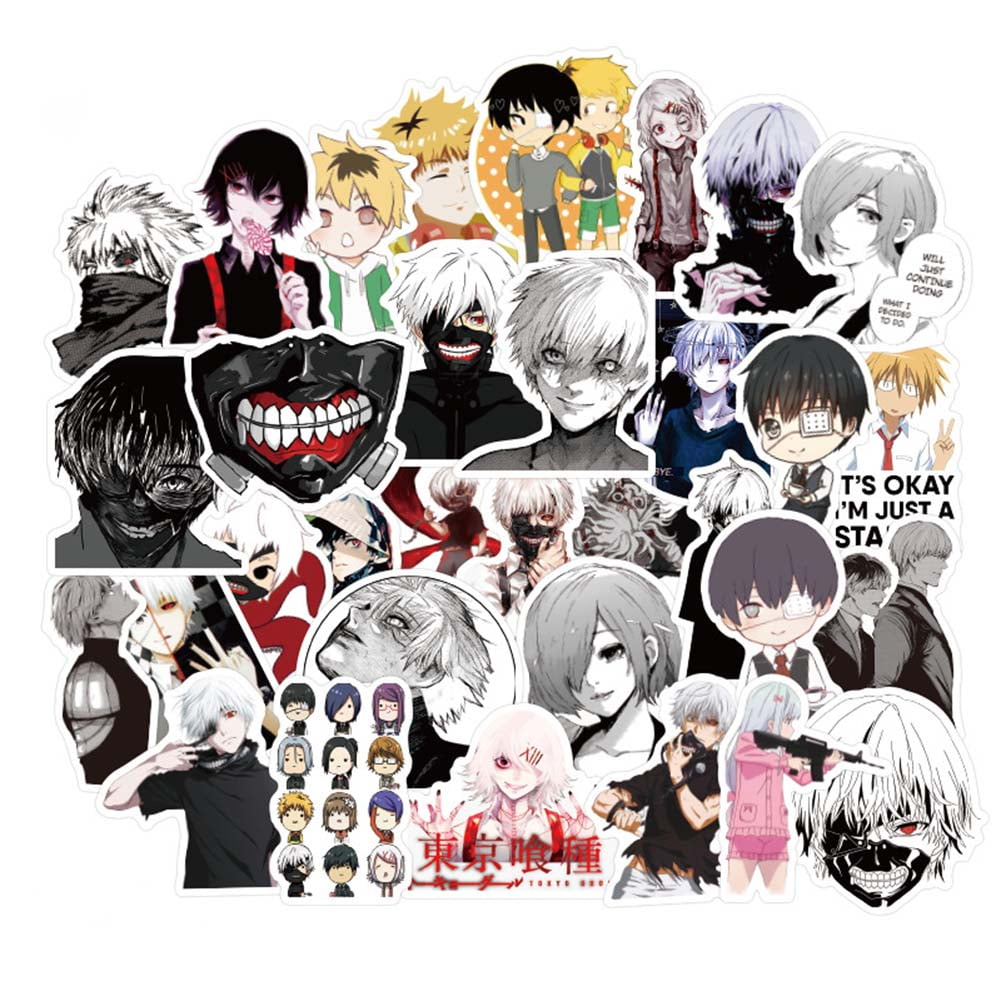 Cyan Oak 50 Pcs Tokyo Ghoul Stickers Japanese Anime Vinyl Waterproof Graffiti Decals For Laptop Luggage Water Bottle Computer Ps4 Decorative Walmart Com