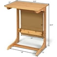 thumbnail image 2 of Gymax Bamboo Sofa Table Laptop Desk Coffee Snack End Table Bedside Table W/Storage Bag, 2 of 10