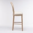 thumbnail image 4 of Hassch Farmhouse Wooden Barstools Set of 2, Classic Counter Height Chairs with Upholstered Cushion Seat & Back, for Kitchen Island, Dining Room, Home Pub (Beige), 4 of 9