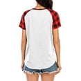 thumbnail image 5 of UKAP Women Buffalo Plaid T Shirt Top Short Sleeve Crewneck Pocket Blouse Classic-Fit Vintage Fashion Blouse Irregular Hem White M, 5 of 5