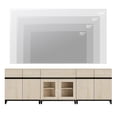 thumbnail image 3 of WAMPAT TV Stand for TVs up to 90 inch, 3 in 1 Modern Entertainment Center with Metal Base & 2 Adjustable Shelves, TV Console for Living Room,Beige, 3 of 13