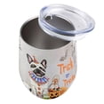 thumbnail image 3 of Trick or Treat French Bulldog Funny Mummy Cosplay Pumpkin Candy Basket 12oz Stainless Steel Wine Tumbler Insulated Cup with Lid Dog Lover Gifts - 12016, 3 of 5