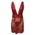 thumbnail image 2 of zuwimk Women Lingerie Lace Chemise Sleepwear Teddy Lingerie Z-Red,L, 2 of 5