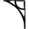 thumbnail image 4 of Ekena Millwork 2"W x 5 1/2"D x 8"H Galveston Wrought Iron Bracket, (Triple center brace), Powder Coated Black, 4 of 8