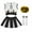 Black, variant on LOLANTA Girls Cheerleader Costume Pleated Skirt 4PCs Set Cheerleader Outfit with Pom Pom