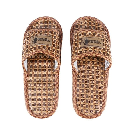 

Women Summer Slipper Straw Bamboo and Rattan Loafer Household Anti-slip Breathable Flop Bath Spa Sandal (Suit for 37-38 Code)
