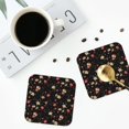 thumbnail image 4 of Kdxio Red White Flowers Funny Coasters,4 Pcs Leather Coasters,Housewarming Gifts,Protect Furniture from Water Marks Scratch and Damage, 4 of 8