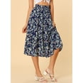 thumbnail image 2 of Unique Bargains Jupe Midi Décontractée à Imprimé Floral Évasée pour Femme,, 2 of 6