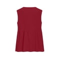 thumbnail image 5 of Axiiglly Tank Tops for Women Cotton Linen V Neck Button Down Sleeveless Relaxed Fit Boho Peplum Summer Fashion Tops 2026, S-2XL, 5 of 6