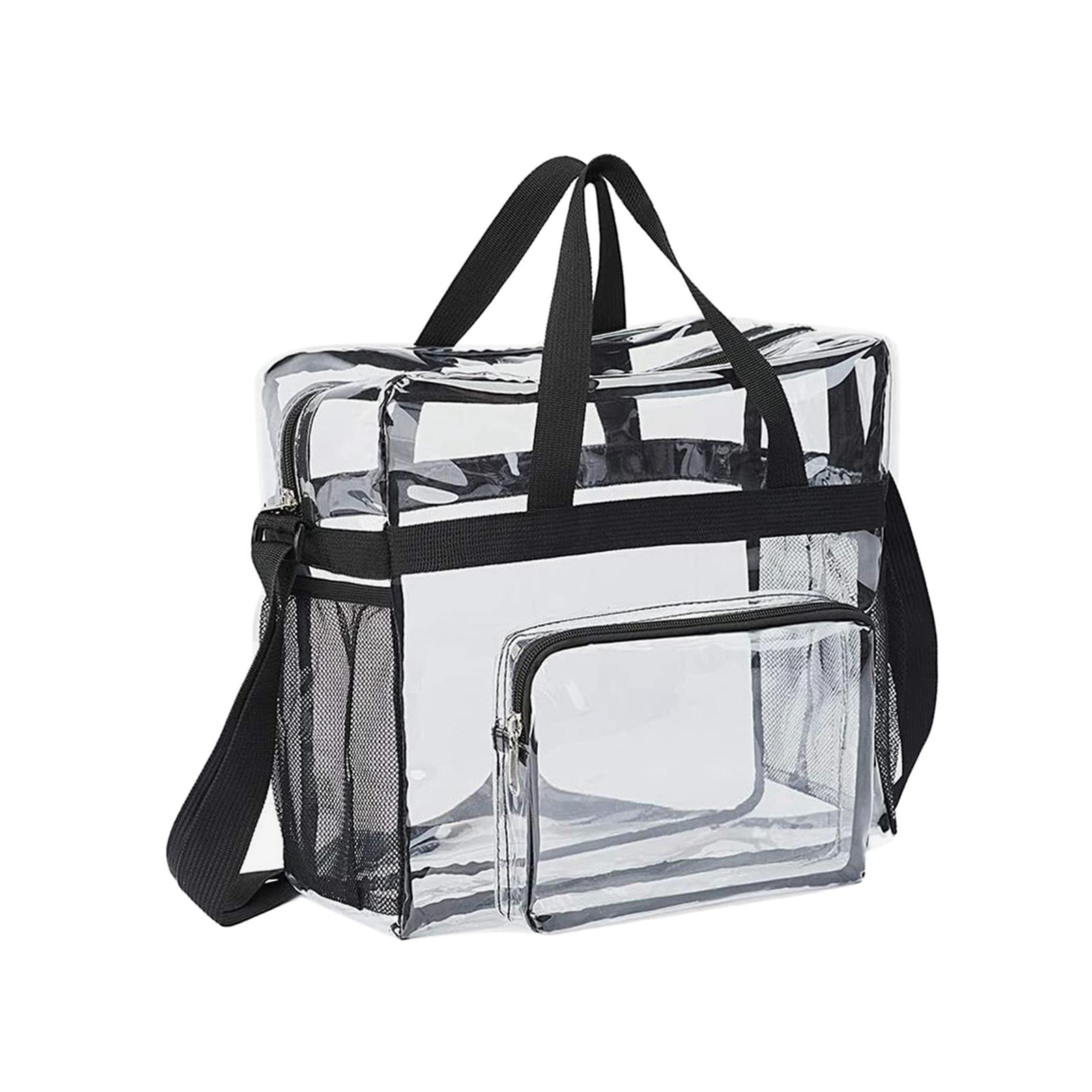 Bolsos transparentes de PVC para mujer con cierre de cremallera de gran capacidad a la moda duraderos transparentes para senderismo Festival de Negro Yinane Bolsas transparentes Walmart en linea