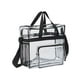 thumbnail image 1 of Bolso transparente, portátil, moderno, con bolsillos laterales, ligero, de PVC, de gran capacidad. Negro, 1 of 9