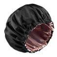thumbnail image 2 of Harmtty Nightcap with Elastic Band 2-layered Extra Large Sleeping Satin Bonnet Smooth High Density Women Braids Curly Night Hat Sleeping Cap for Home Salon, 2 of 8