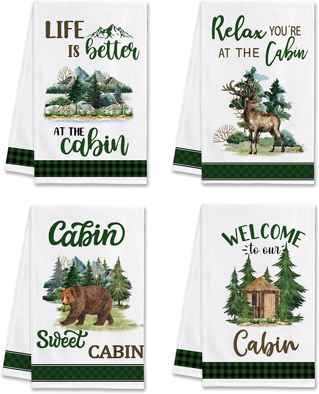 BuLuTu 100% Cotton Muslin Kitchen Towels with Cute Animals Pattern Soft and  Super Absorbent Dish Towels Cleaning Rags, 4 Pack 100% Cotton Super