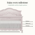thumbnail image 6 of Evolur Aurora 5-In-1 Convertible Crib In Pink Pearl, Greenguard Gold Certified, Features 3 Mattress Height Settings, Sturdy And Spacious Baby Crib, Wooden Furniture, 6 of 10