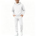 thumbnail image 2 of Gvtxlev Boys Tracksuits 2026 Long Sleeve Fleece Hoodies with Kangaroo Pocket Casual 2 Piece Jogger Set Solid Color Sizes 2-14 Years, 2 of 7