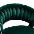 thumbnail image 4 of UIXE Green Velvet Bar Stools Set of 4 Modern High Back Swivel Barstool for Kitchen Counter Square Island, 4 of 5