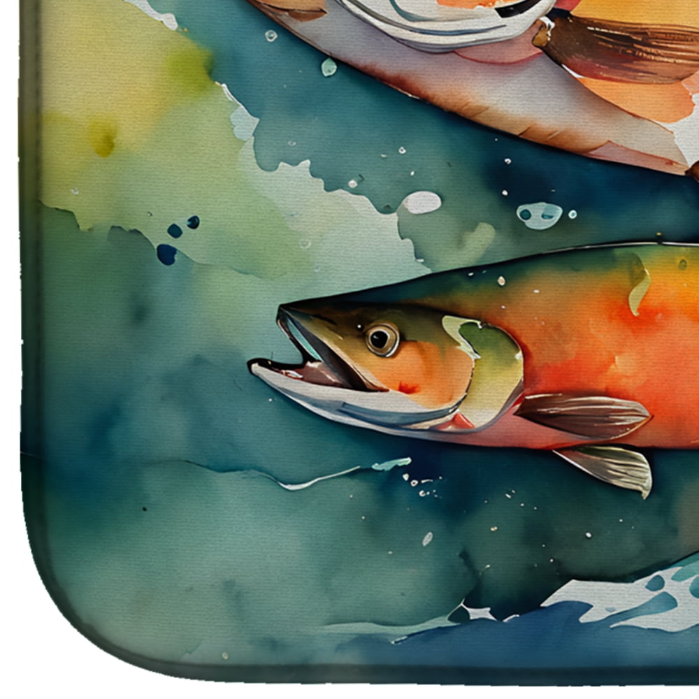 Carolines Treasures DAC2818DDM 21 x 14 in. Salmon Dish Drying Mat