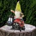 thumbnail image 2 of Northlight 12.25" Solar LED Lighted Gnome and Ladybug Outdoor Garden Statue, 2 of 5
