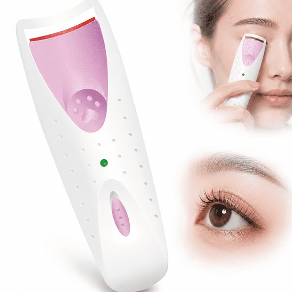 Emlimny Heated Eyelash Curler with Silicone Refill Pad Curling Tool for Women Long Lasting Naturally Eyelashes