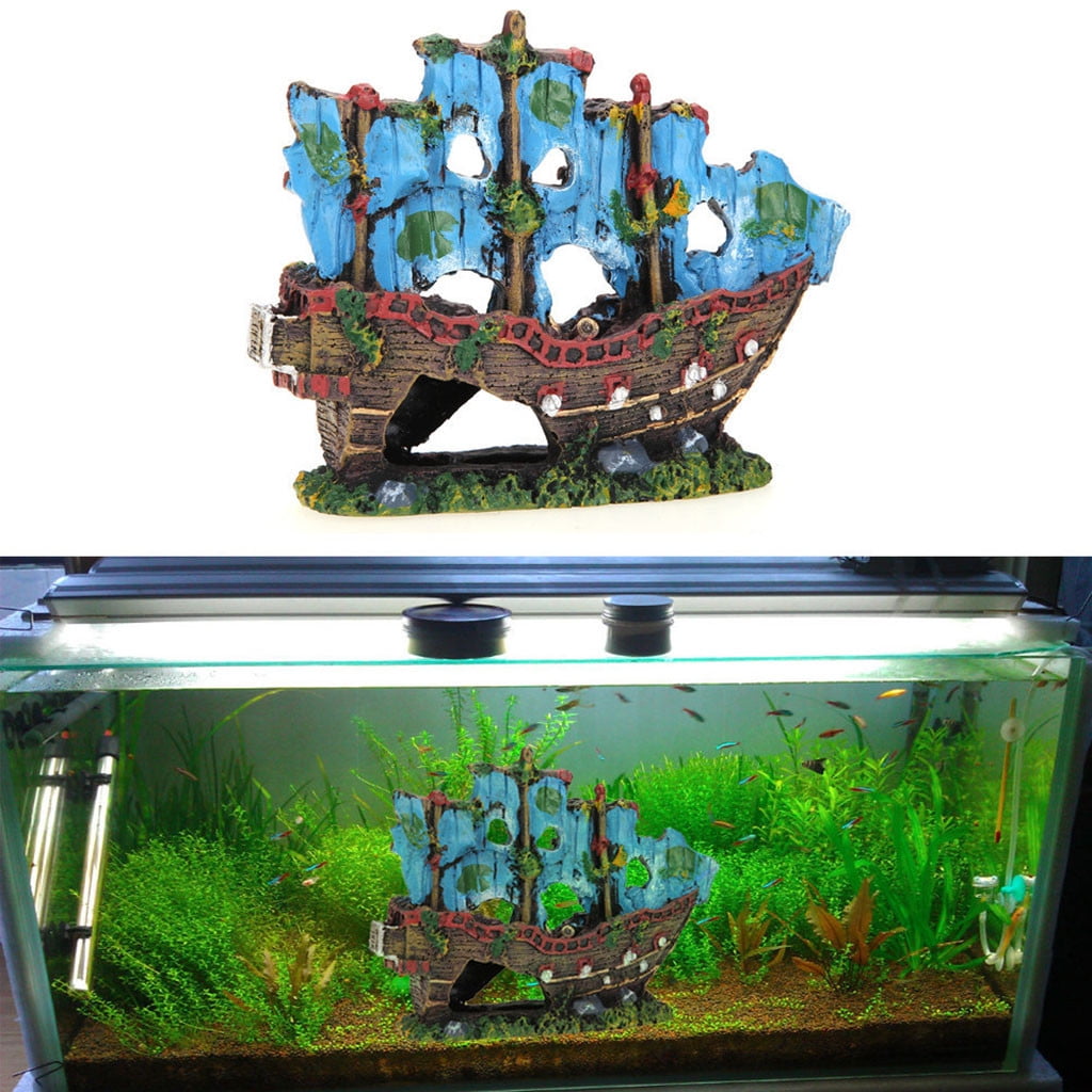 pirate ship fish tank decorations