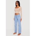 thumbnail image 4 of Women's Lace Detail Scoop Neck Long Sleeve Crop Top, 4 of 5