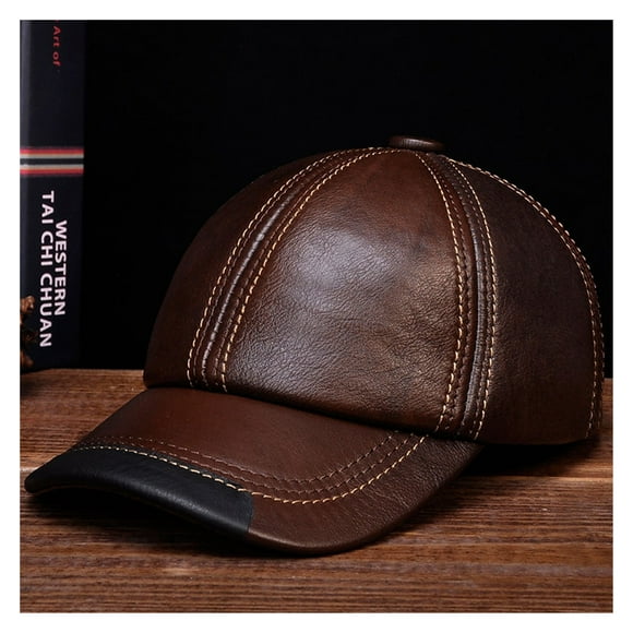 Men Genuine Cow Leather Cowboy Hat Male Male Winter Outdoor Warm Baseball Caps ,Fashion