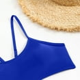 thumbnail image 6 of LIUJUNSHOP Women's Solid Spaghetti Strap Bralette Bikini Set Two Piece Swimsuit, 6 of 7