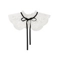 thumbnail image 1 of INSPIRE CHIC Collier Détachable Faux, Mini Cape Col Ras du Cou Faux Dickey pour Blouse Blanc-3 (Lacets Noirs), 1 of 5