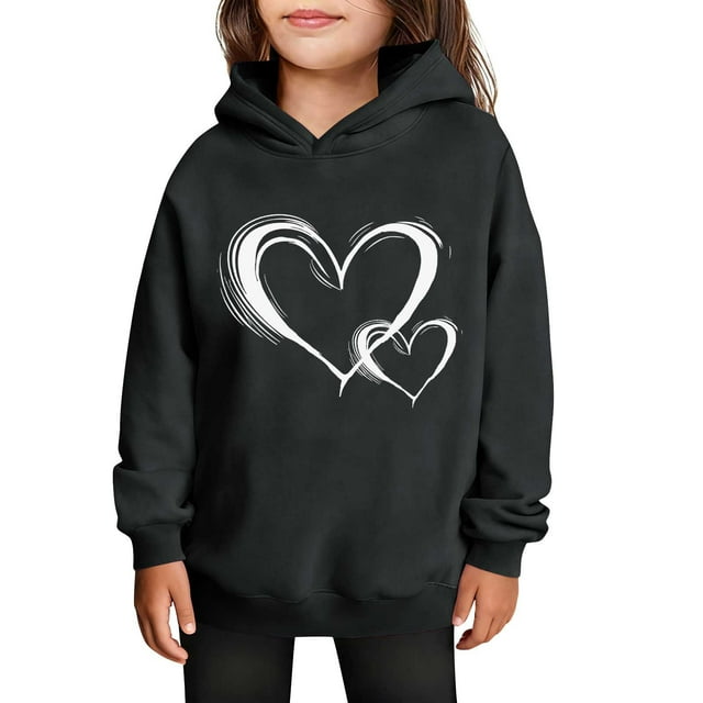 Sudaderas con capucha para niños y niñas, sudaderas casuales de manga larga, lindas sudaderas de gran tamaño con bolsillo de polar, chaquetas para niñas