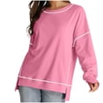 thumbnail image 4 of ameIAEA Womens Long Sleeve Fall Tops Crewneck Side Slit Pullover Sweatshirts Fashion Clothes, 4 of 7