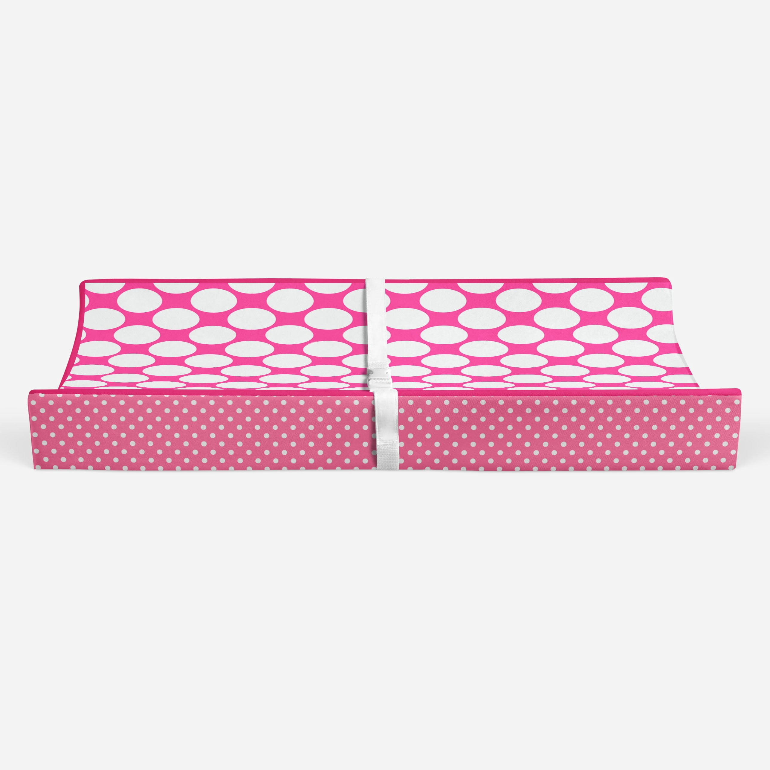 Bacati - Mix N Match Chevron/Dots Pink Girls Quilted Changing Pad Cover