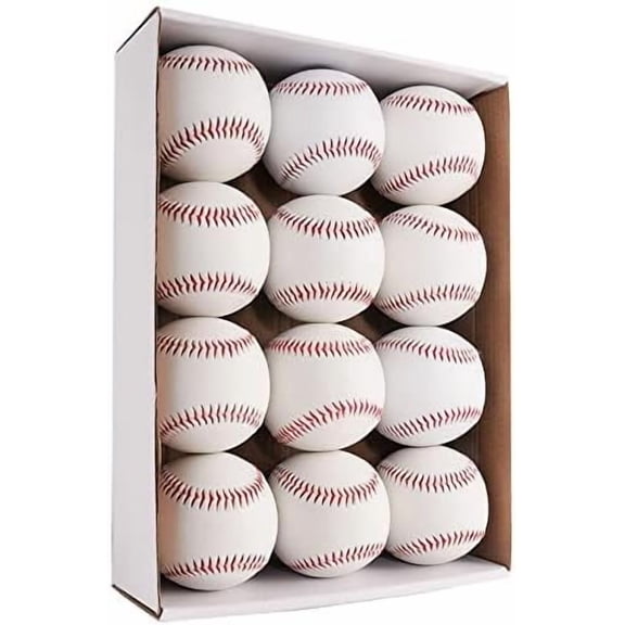 Official Size Practice Training Baseballs 12 Balls Pack Blank Baseball Sports Youth/Adult for League Play, Pitching, Batting, Fielding, Autograph, Gifts(One Dozen)$$Sport & Recreation Other