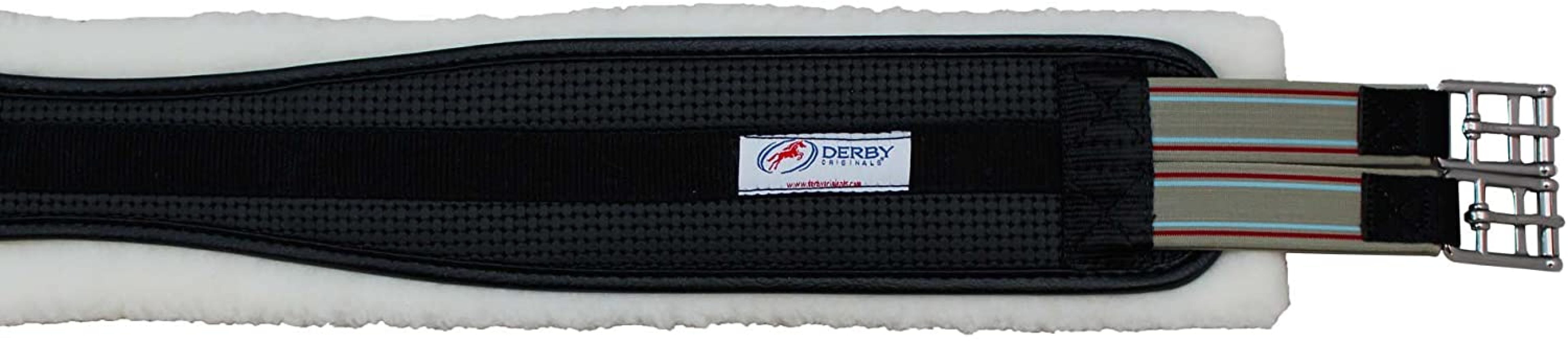 Derby Professional Air Tech Breathable Elastic English Girth with Removable Fleece Padding Black