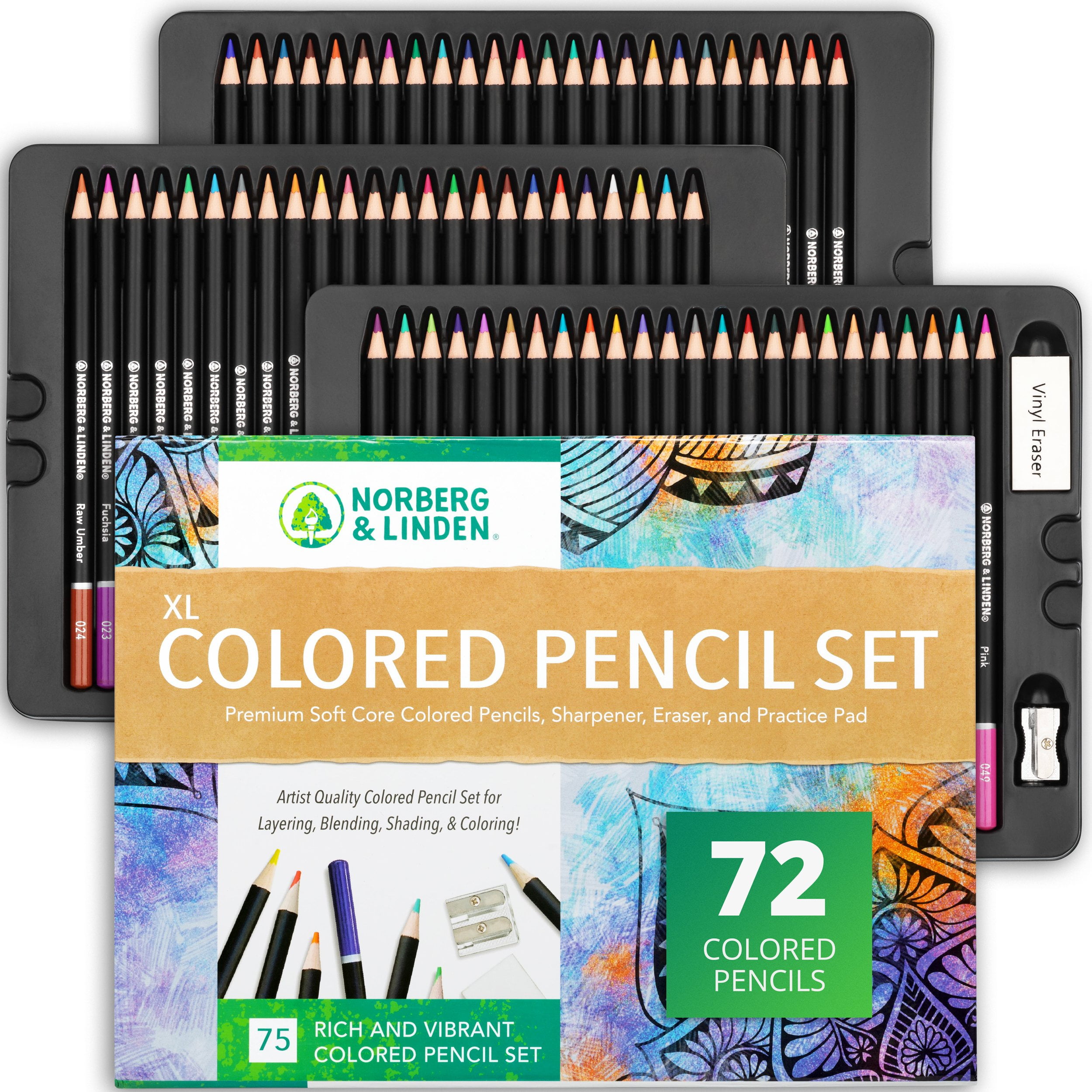 XXL 125 Colored Pencil Set - 120 Art Pencils, Drawing Paper Pad, 2 Era –  Norberg and Linden