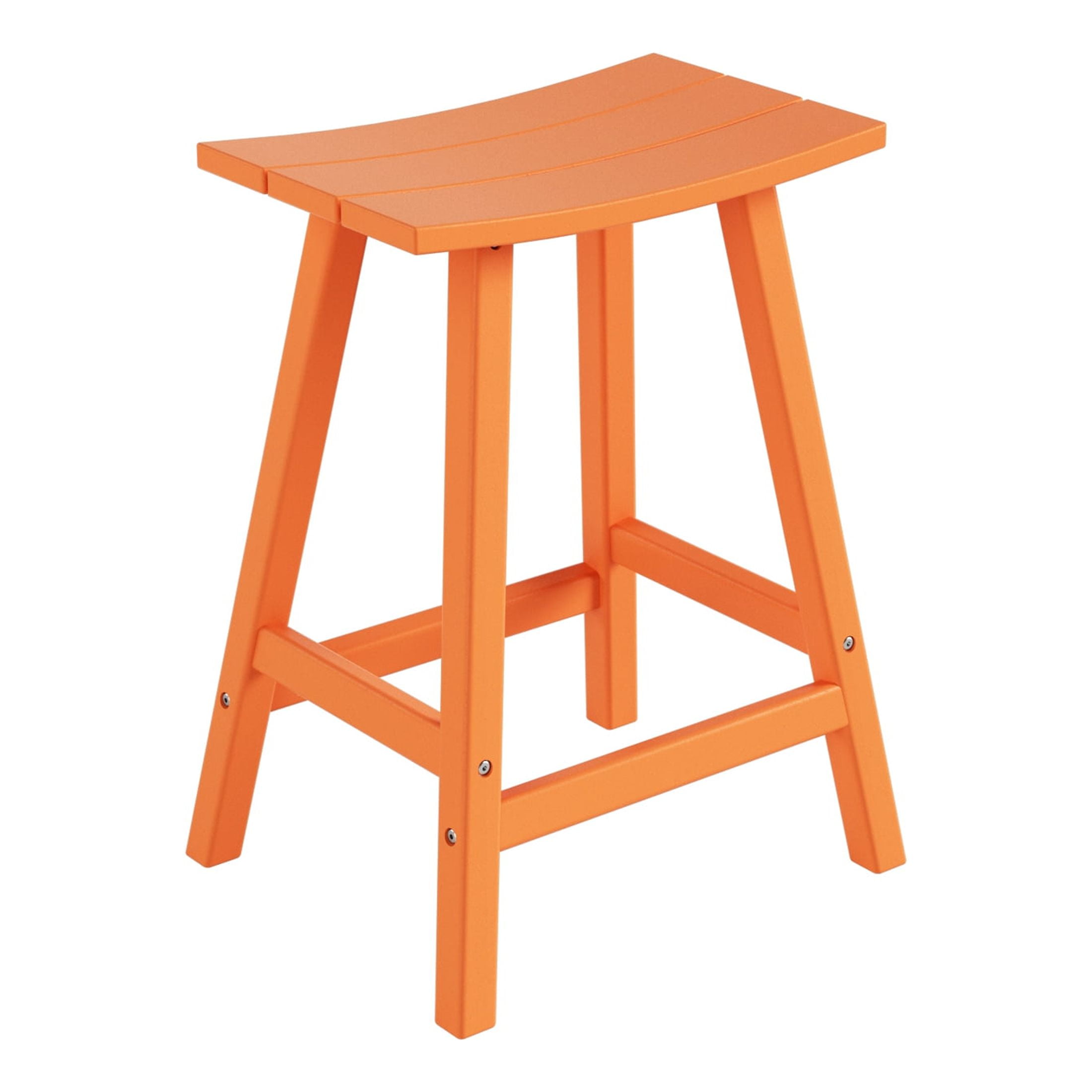 GARDEN 24" Inches Adirondack Plastic Outdoor Bar Stools for Patio, Orange