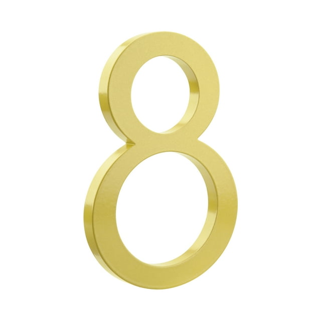 HASWARE 6 inch (15 cm) Floating House Number Apartment Door Numbers Mailbox Address Sign, Aluminum Alloy (#8, Golden)