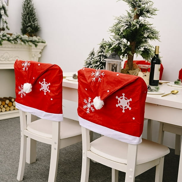 DJKDJL Winter Decor Exquisite 2PC Christmas Decoration Chair Covers