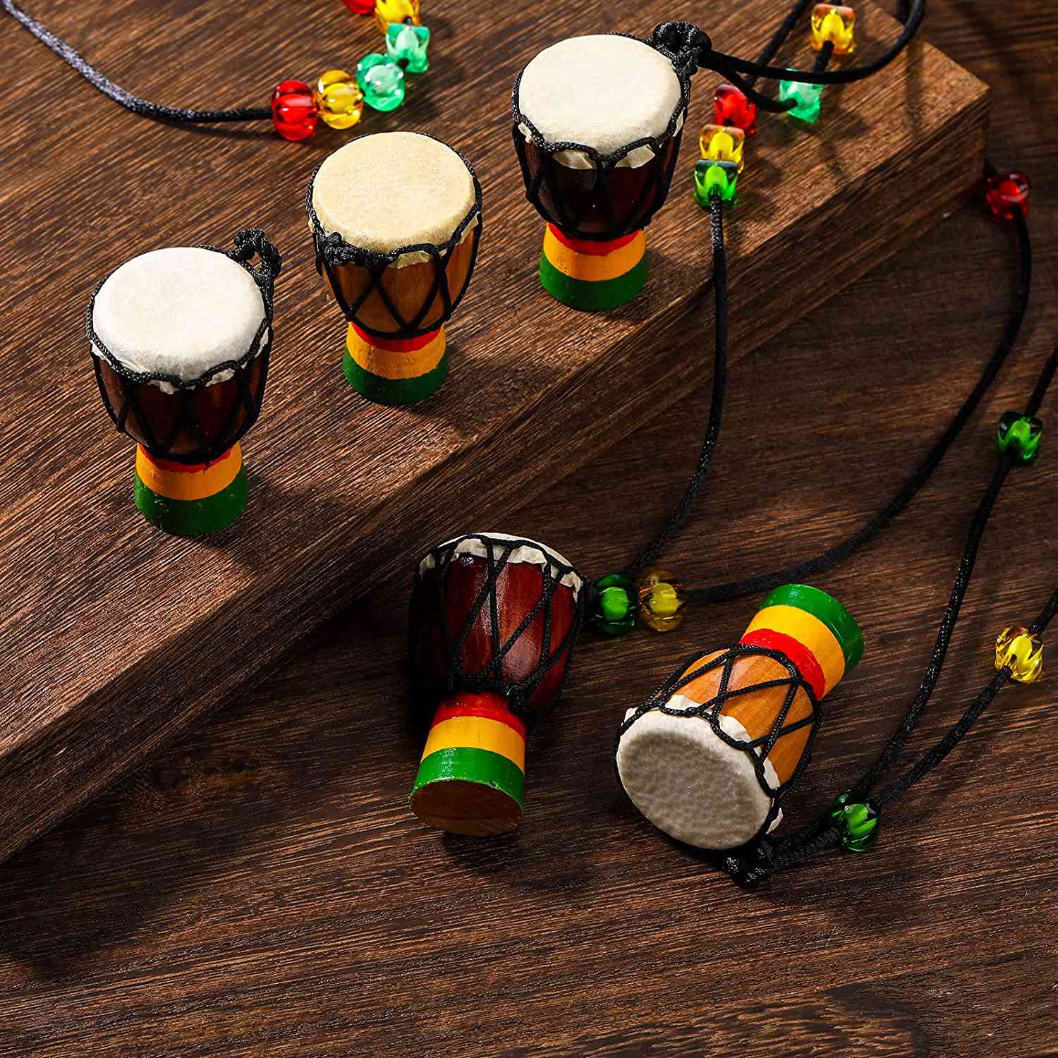 5 Pcs Instrument Necklaces Djembe Drum Mini Pendant African Drum - image 2 of 8