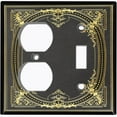 thumbnail image 4 of Metal Light Switch Plate Cover Elegant Victorian Black Yellow Frame FRA058, 4 of 13