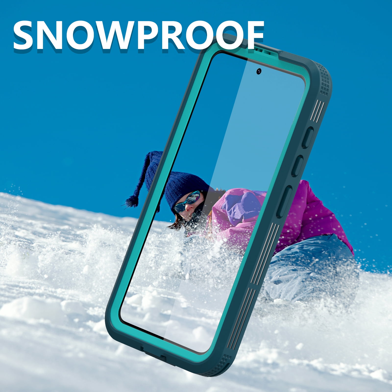 SaniMore for Samsung Galaxy S23 6.1" 2023 Case with Built-in Screen Protector, IP68 Waterproof & Dustproof & Anti-scratch [Wireless Charging] Heavy Duty Full Protective Cover for Galaxy S23, Grassblue