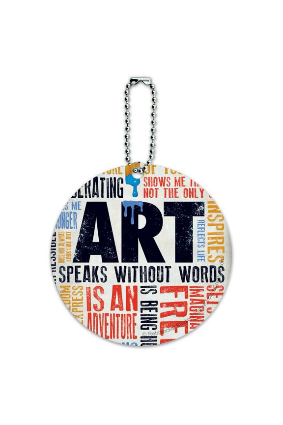 Art Speaks Without Words Adventure Inspires Expresses Round Luggage ID Tag Card Suitcase Carry-On