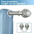 thumbnail image 2 of Urbanest 1" Diameter Artichoke Curtain Rod, 28"-48", Pewter, 2 of 6