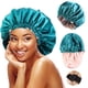 thumbnail image 2 of Gorro de noche de satén invisible con hebilla plana ajustable, gorro redondo de doble capa de seda artificial, gorro de ducha, gorro para el cabello de belleza., 2 of 5
