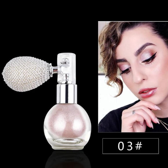 Resaltador en polvo, brillo brillante, polvo brillo, brillo, maquillaje, brillante para el cabello, cara, cuerpo, cosméticos, mujeres , rosa desnudo 75 cm cm x 39 cm Colco Espray iluminador